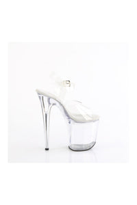 Pleaser TREASURE-808FLA Clear Vinyl Sandal in Clear Vinyl