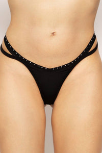 Patrice Catanzaro Texas Black Lycra String in Black  from SexyShoes.com