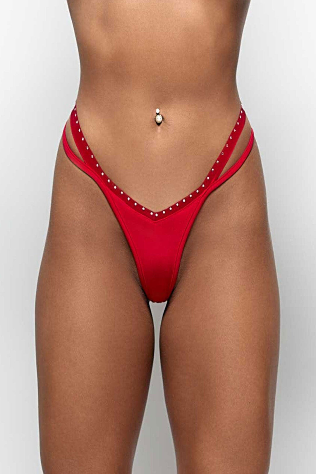 Texas Thong Lycra Red-Fetish Separates-Patrice Catanzaro-Red-XS-SEXYSHOES.COM