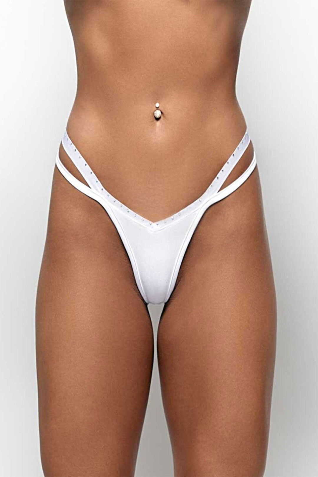 Patrice Catanzaro Texas Thong Lycra White in White  from SexyShoes.com