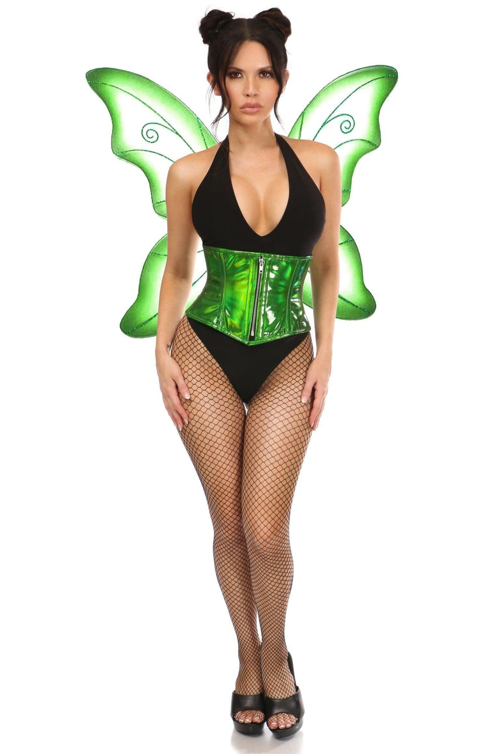 Daisy Corsets Top Drawer 2 PC Green Pixie Fairy Corset Costume in Green 