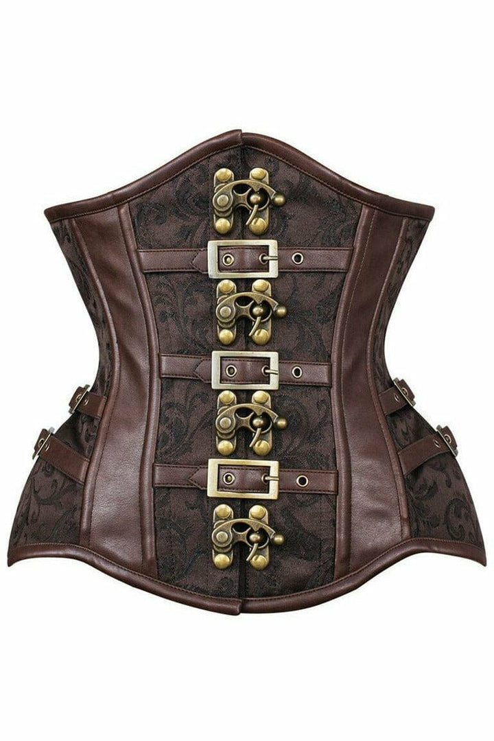 Top Drawer Brown Brocade Steampunk Steel Boned Underbust Corset-Steel Boned Underbust-Daisy Corsets-SEXYSHOES.COM