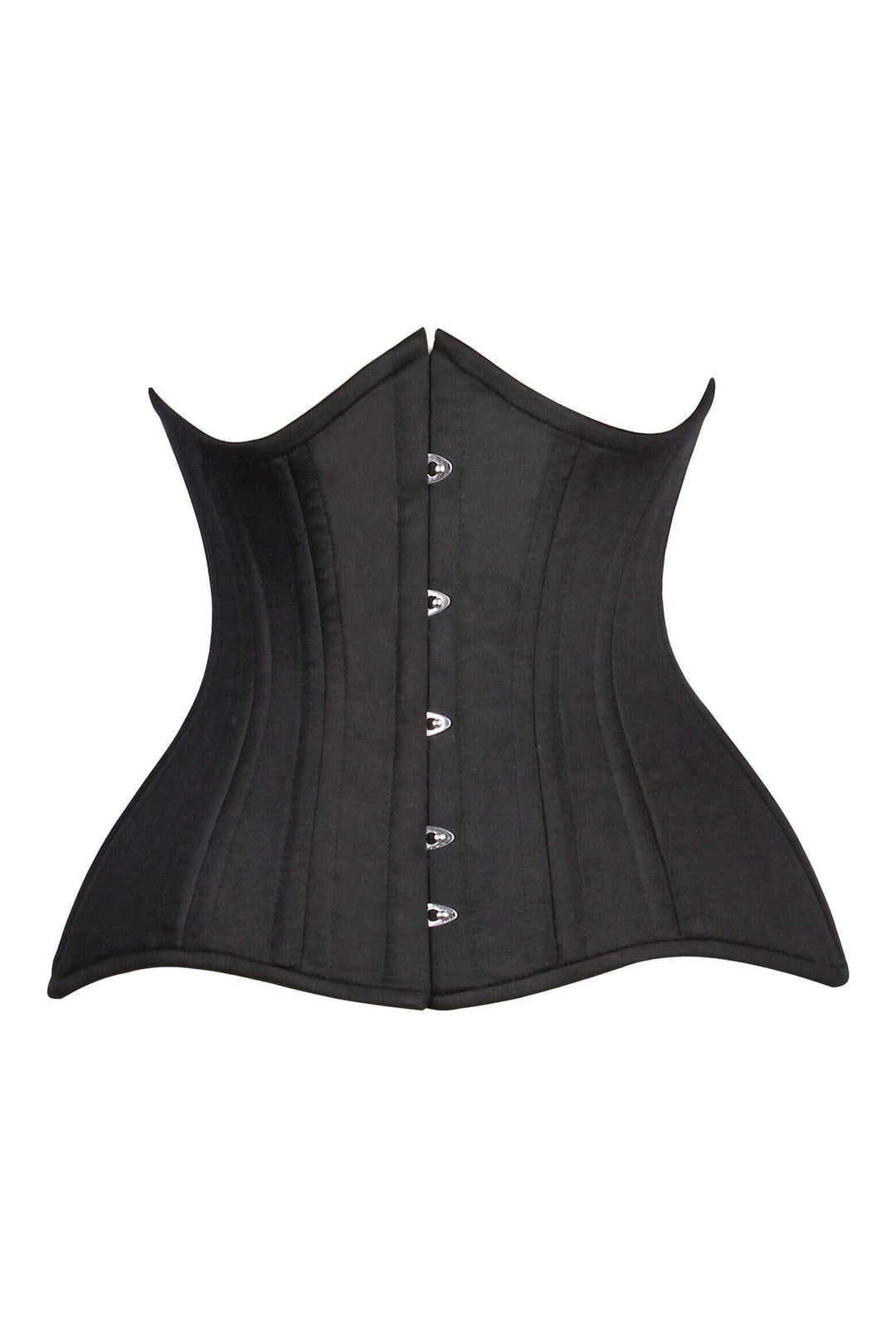 Daisy Corsets Top Drawer CURVY Black Cotton Double Steel Boned Underbust Waist Cincher Corset in Black  from SexyShoes.com