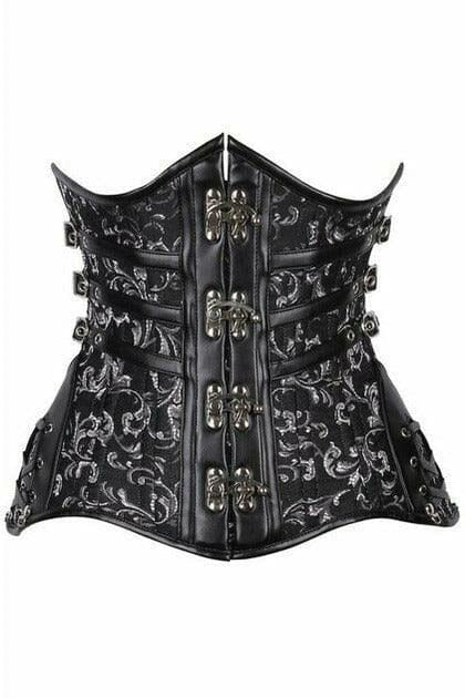 Daisy Corsets Top Drawer CURVY Steampunk Steel Double Boned Under Bust Corset in Black  from SexyShoes.com