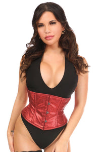 Daisy Corsets Top Drawer Cherry Bomb Glitter Steel Boned Mini Cincher in Red  from SexyShoes.com