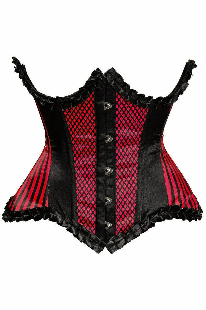 Top Drawer Red Burlesque Underwire Curvy Cut Waist Cincher Corset-Waist Cinchers-Daisy Corsets-Red-S-SEXYSHOES.COM