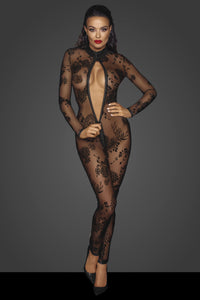 Noir Handmade Tulle Catsuit Overall with 3 Way Zipper in Black Tulle from SexyShoes.com