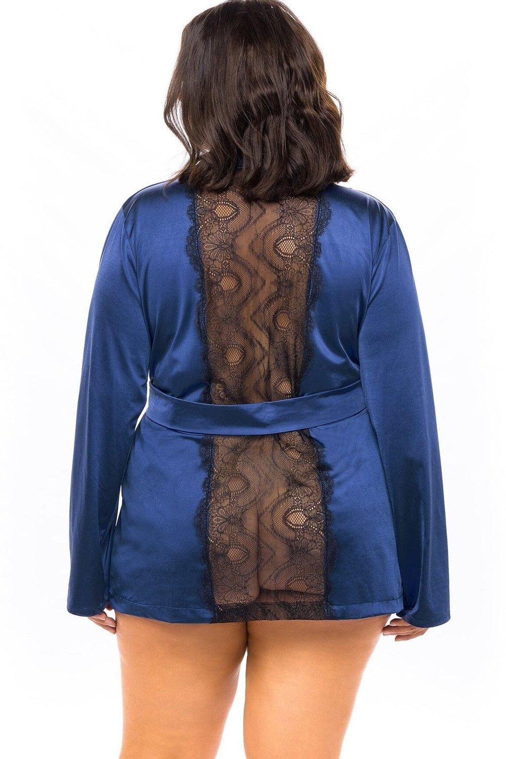 Tuxedo Jacket With Pockets-Gowns + Robes-Oh La La Cheri-Blue-1X/2XL-SEXYSHOES.COM