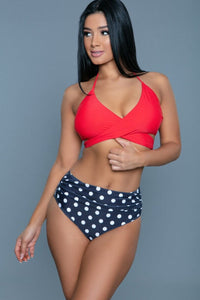 BeWicked Two Piece Swimsuit With Criss Cross Design in Red  from SexyShoes.com