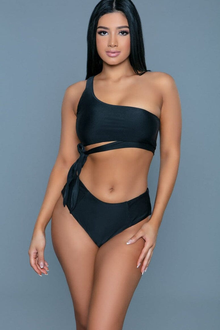 Two Piece Swimsuit With Tie Waist Top