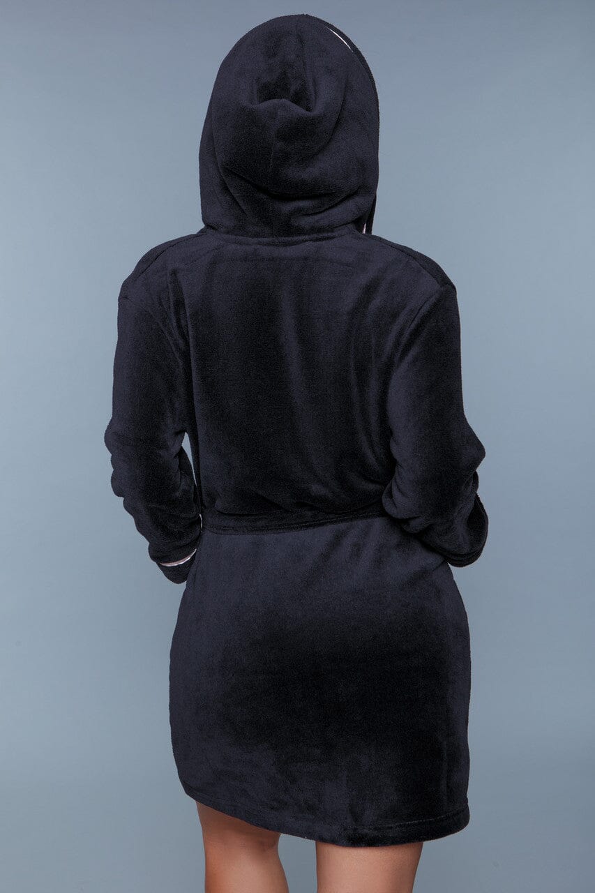 BeWicked Ultra Soft Fluffy Robe in Black 