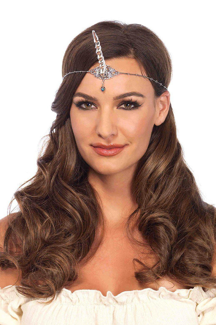 Unicorn Head Piece-Costume Headwear-Leg Avenue-Silver-O/S-SEXYSHOES.COM