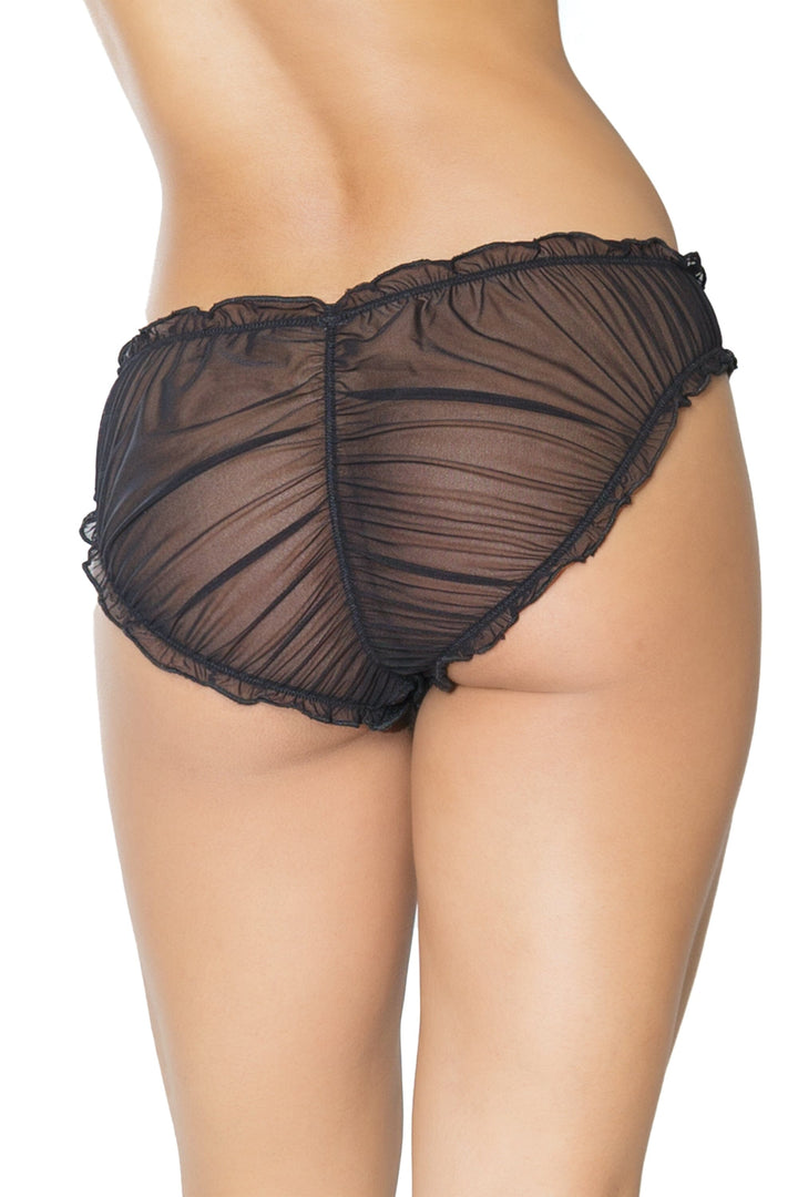 Unisex Gathered Panty-Panties-Coquette-Black-O/S-SEXYSHOES.COM