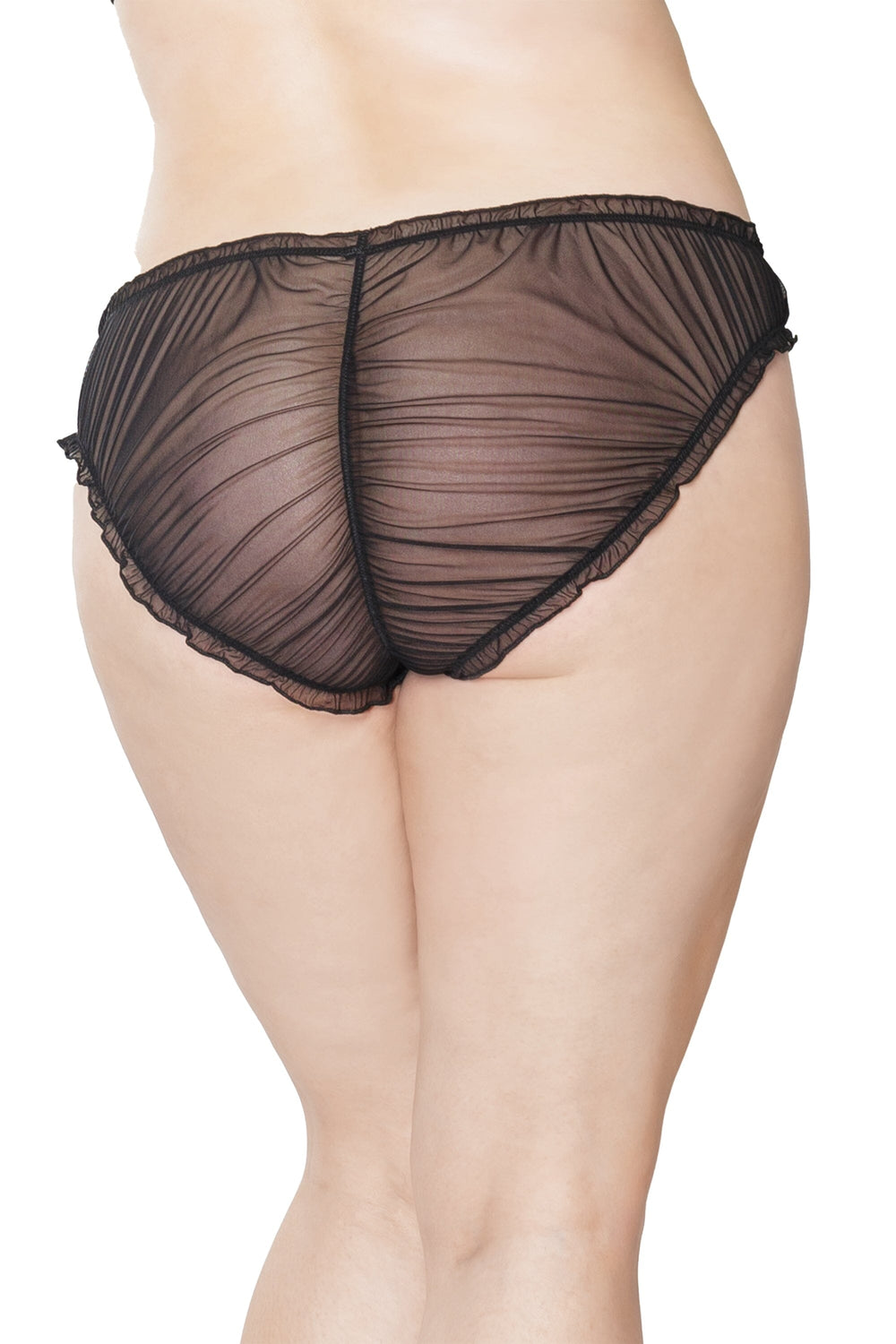 Unisex Gathered Panty | Plus Size-Panties-Coquette-Black-Q-SEXYSHOES.COM