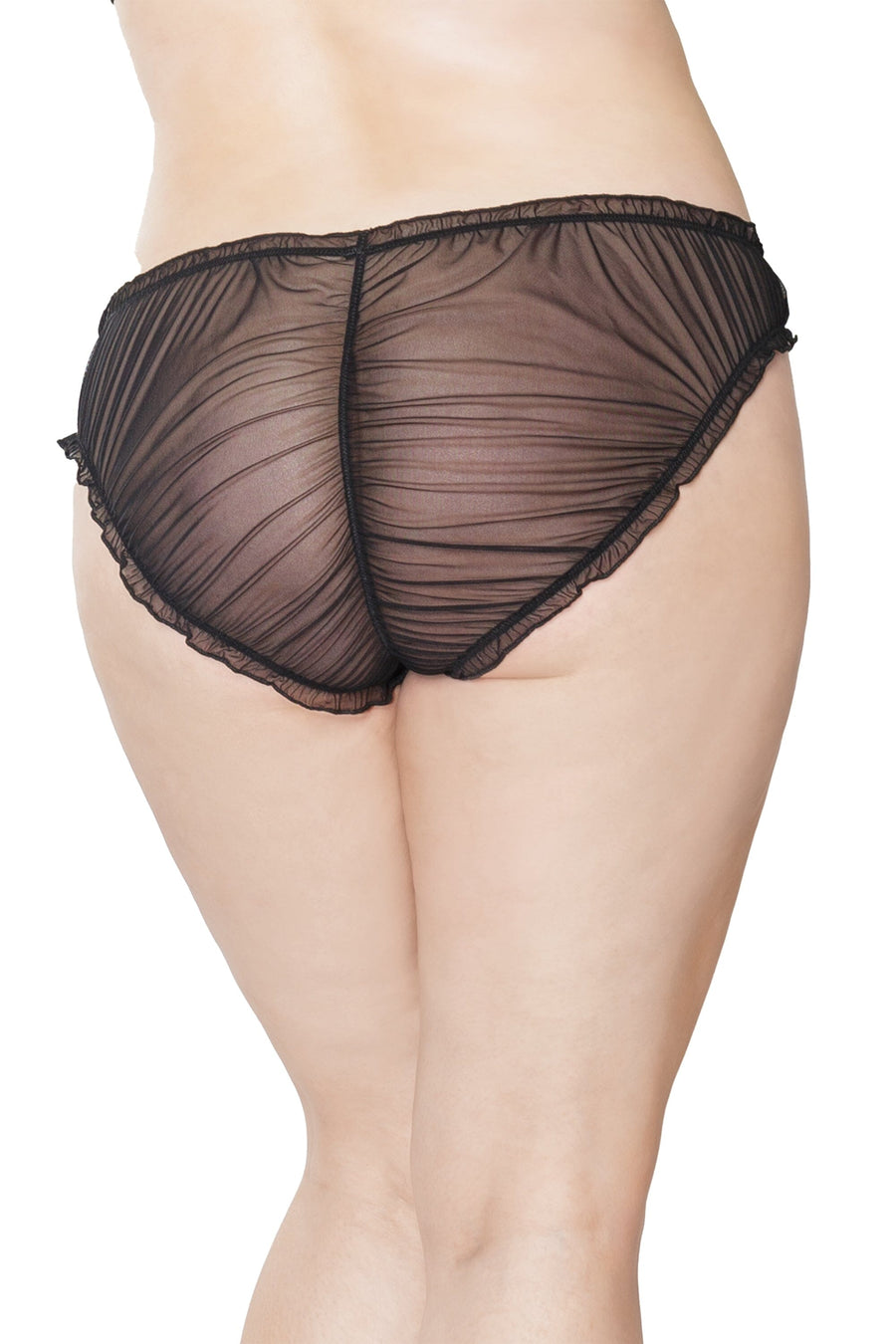 Unisex Gathered Panty | Plus Size-Panties-Coquette-Black-Q-SEXYSHOES.COM