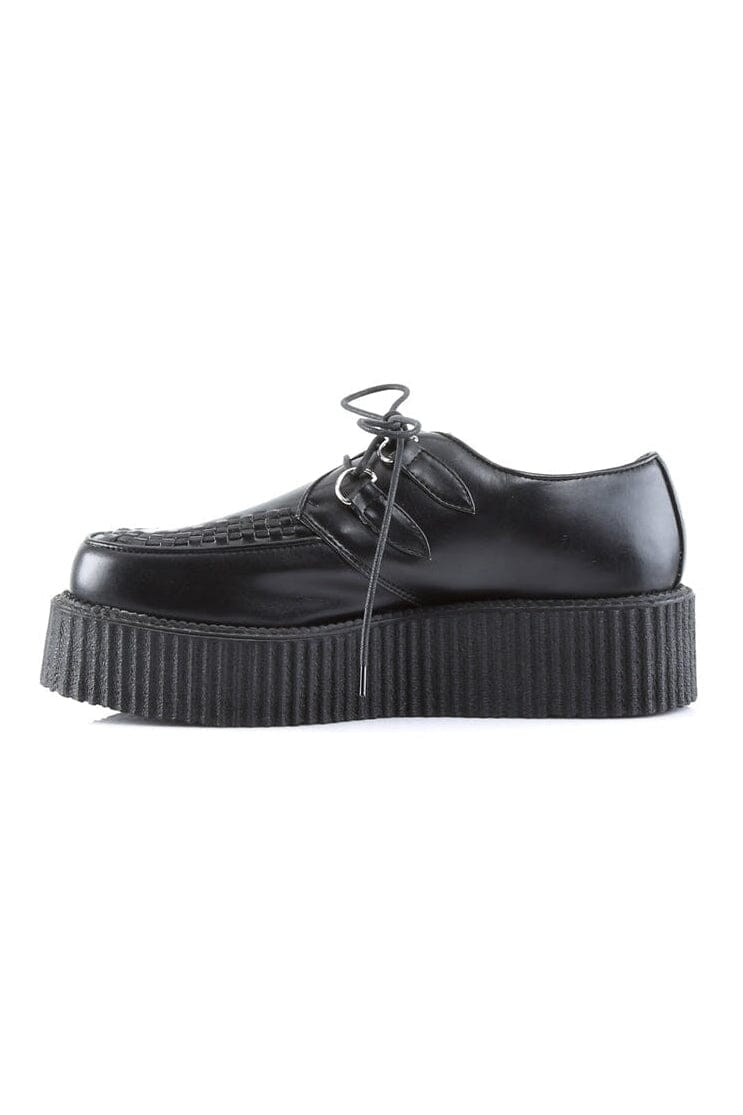 Demonia V-CREEPER-502 Black Vegan Leather Creeper in Black Vegan Leather
