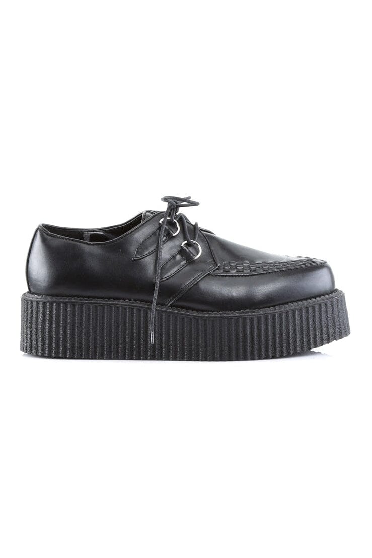 Demonia V-CREEPER-502 Black Vegan Leather Creeper in Black Vegan Leather