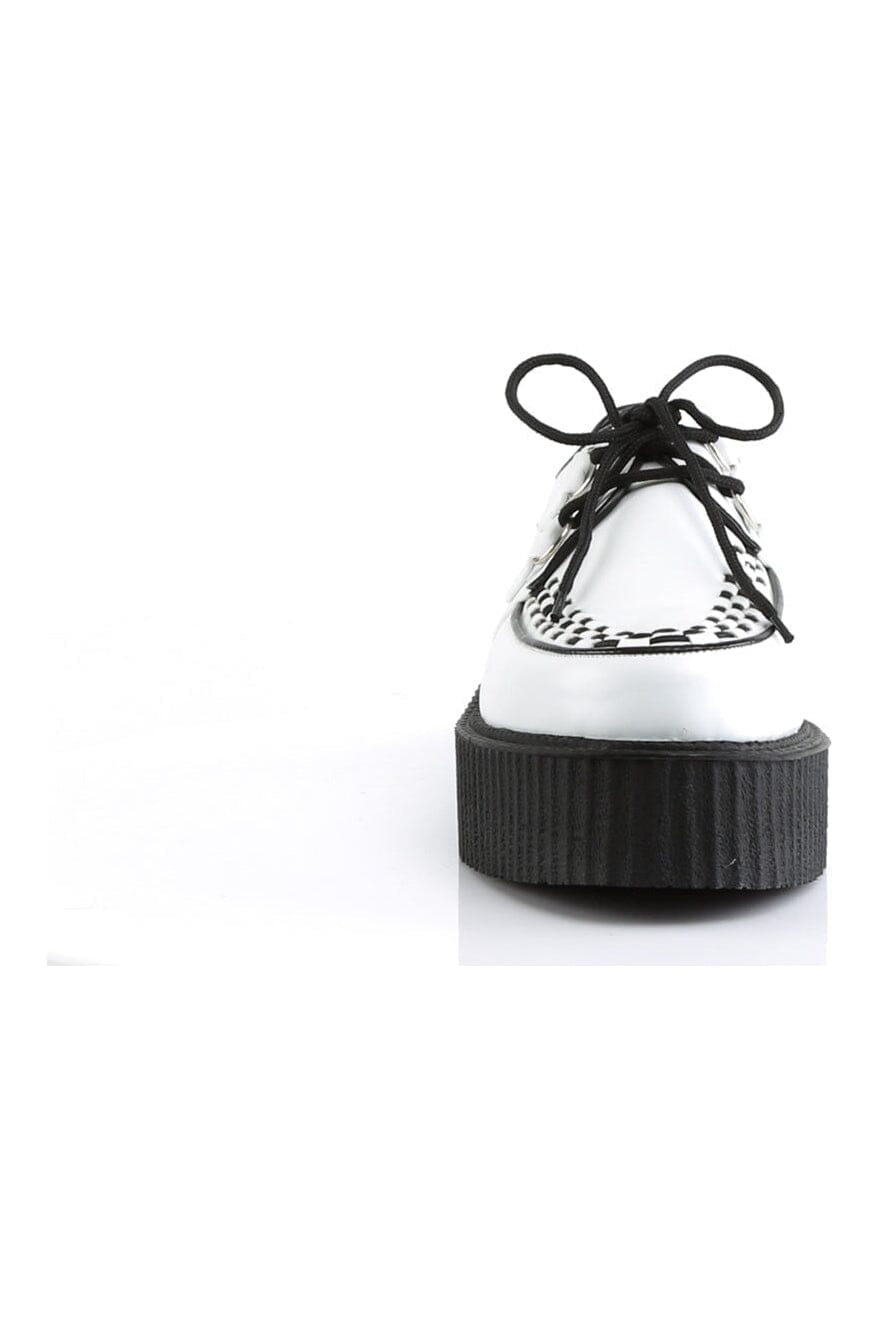 Demonia V-CREEPER-502 White Vegan Leather Creeper in White Vegan Leather