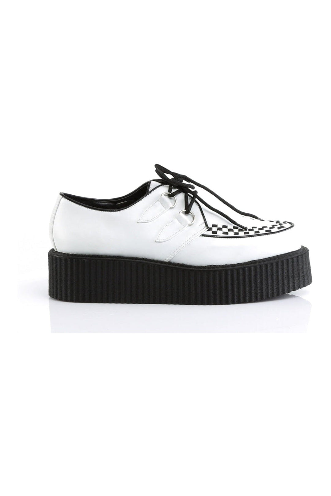 Demonia V-CREEPER-502 White Vegan Leather Creeper in White Vegan Leather