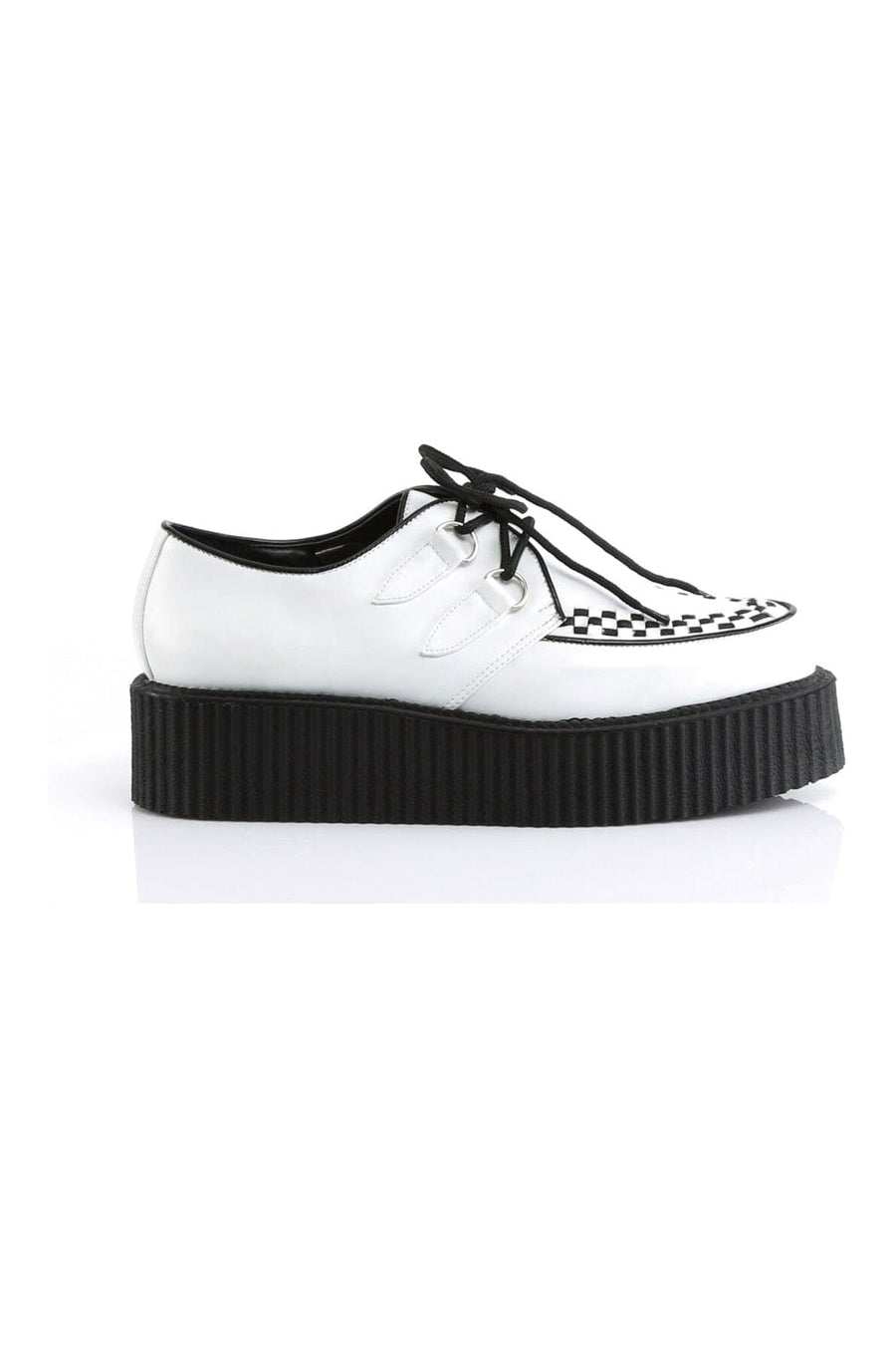 Demonia V-CREEPER-502 White Vegan Leather Creeper in White Vegan Leather