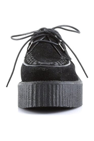 Demonia V-CREEPER-502S Black Vegan Leather Creeper in Black Vegan Leather