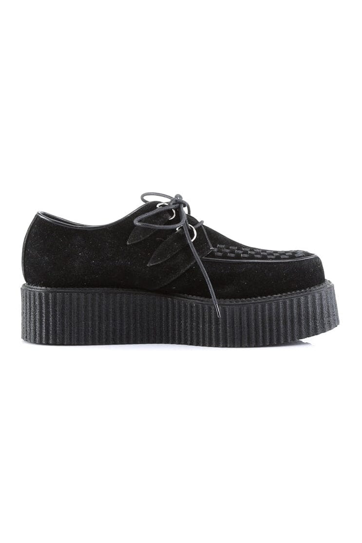 Demonia V-CREEPER-502S Black Vegan Leather Creeper in Black Vegan Leather