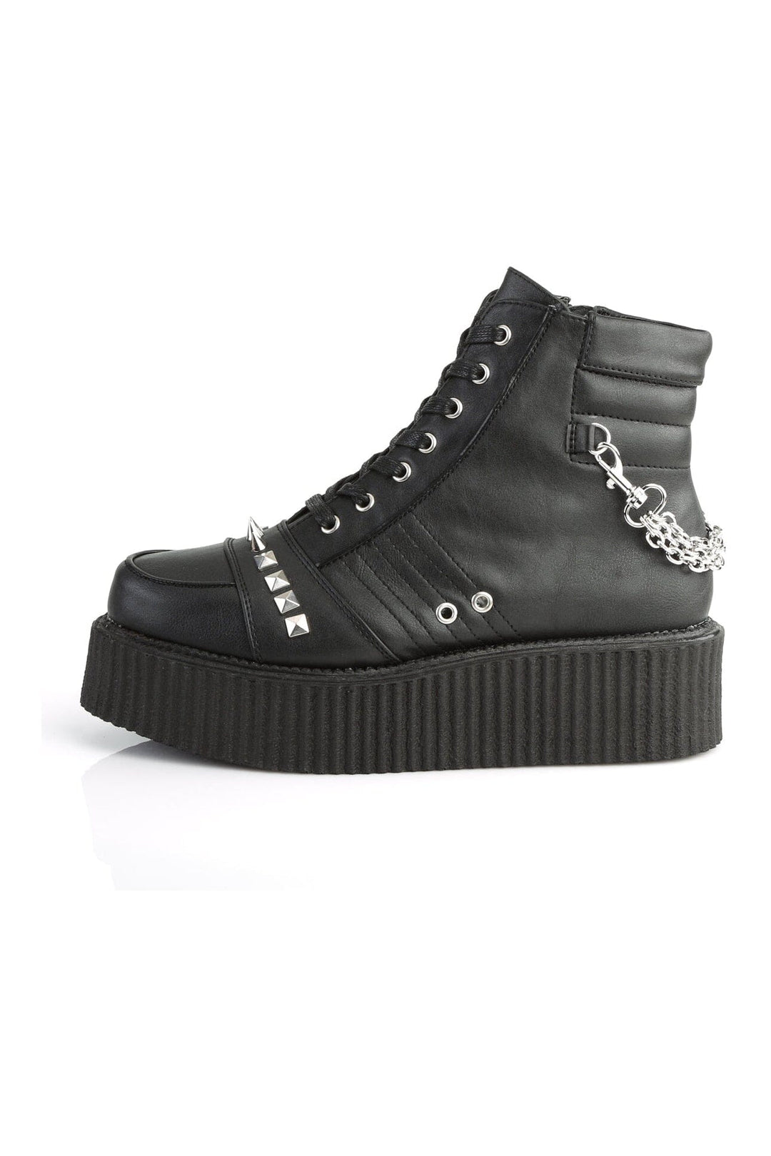 Demonia V-CREEPER-565 Black Vegan Leather Creeper in Black Vegan Leather