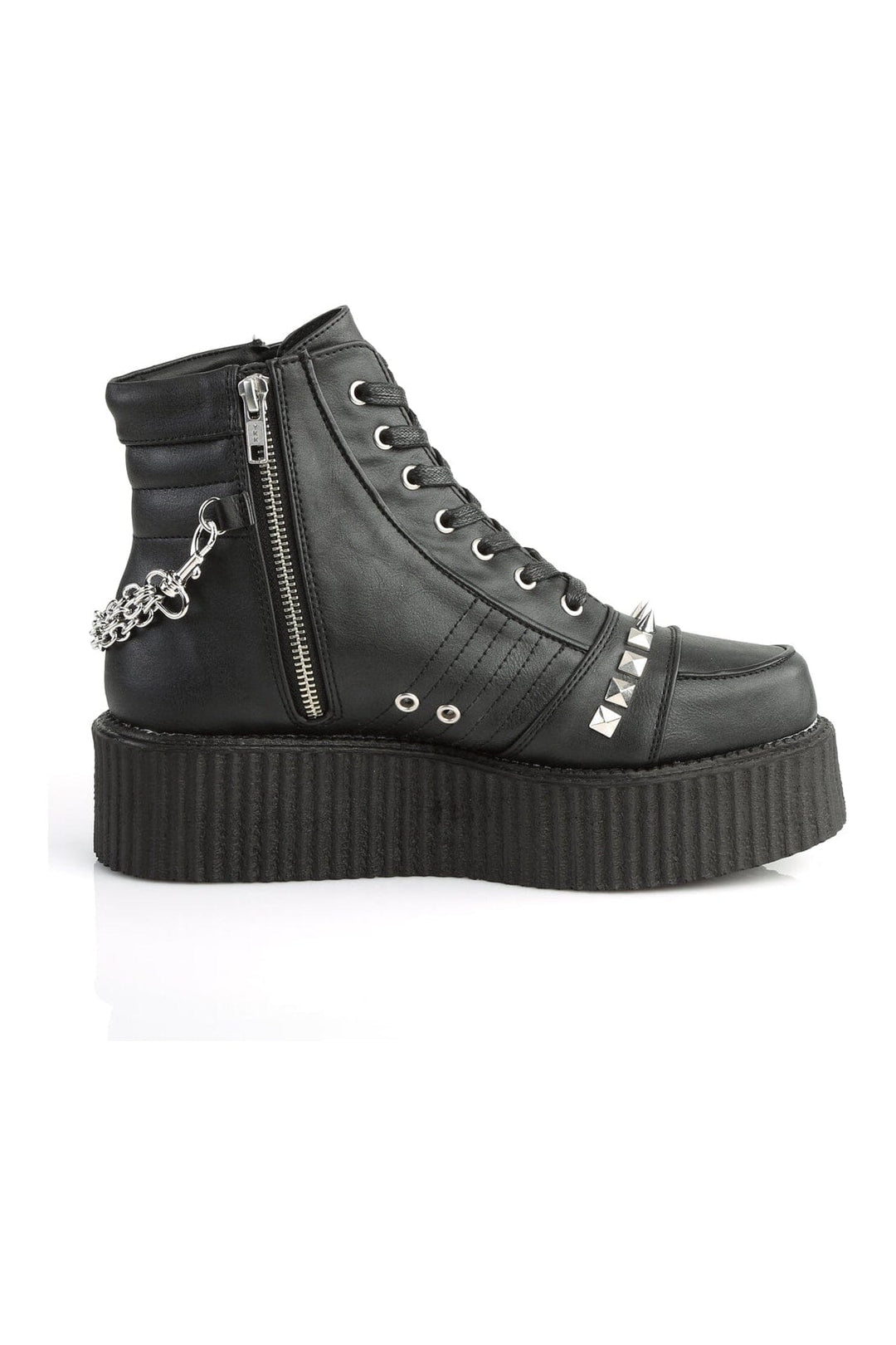 Demonia V-CREEPER-565 Black Vegan Leather Creeper in Black Vegan Leather