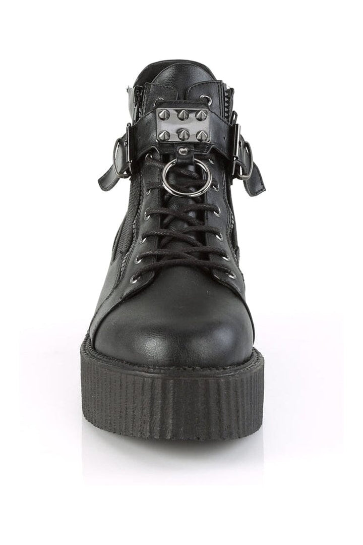 V-CREEPER-566 Black Vegan Leather Creeper