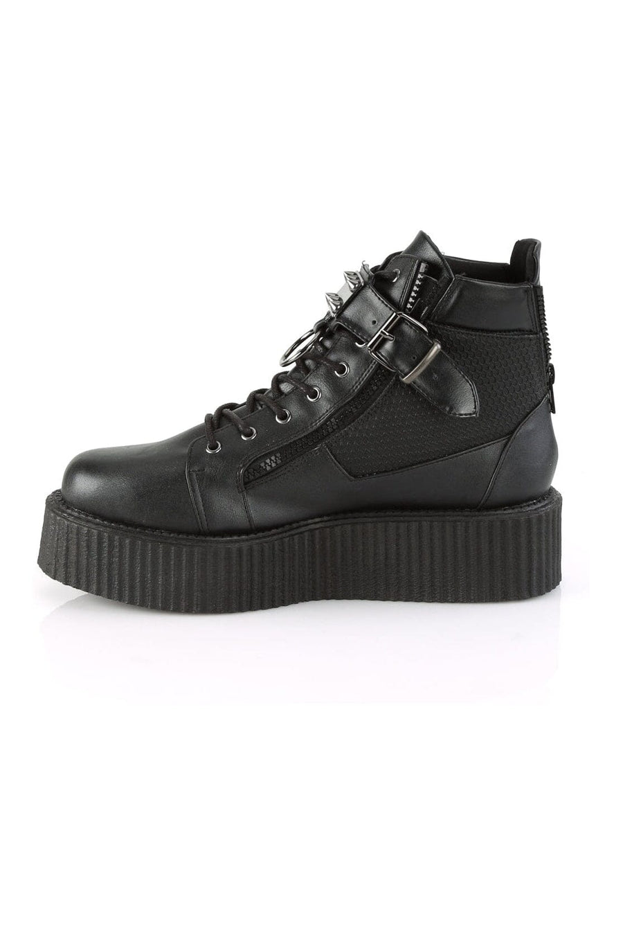 Demonia V-CREEPER-566 Black Vegan Leather Creeper in Black Vegan Leather