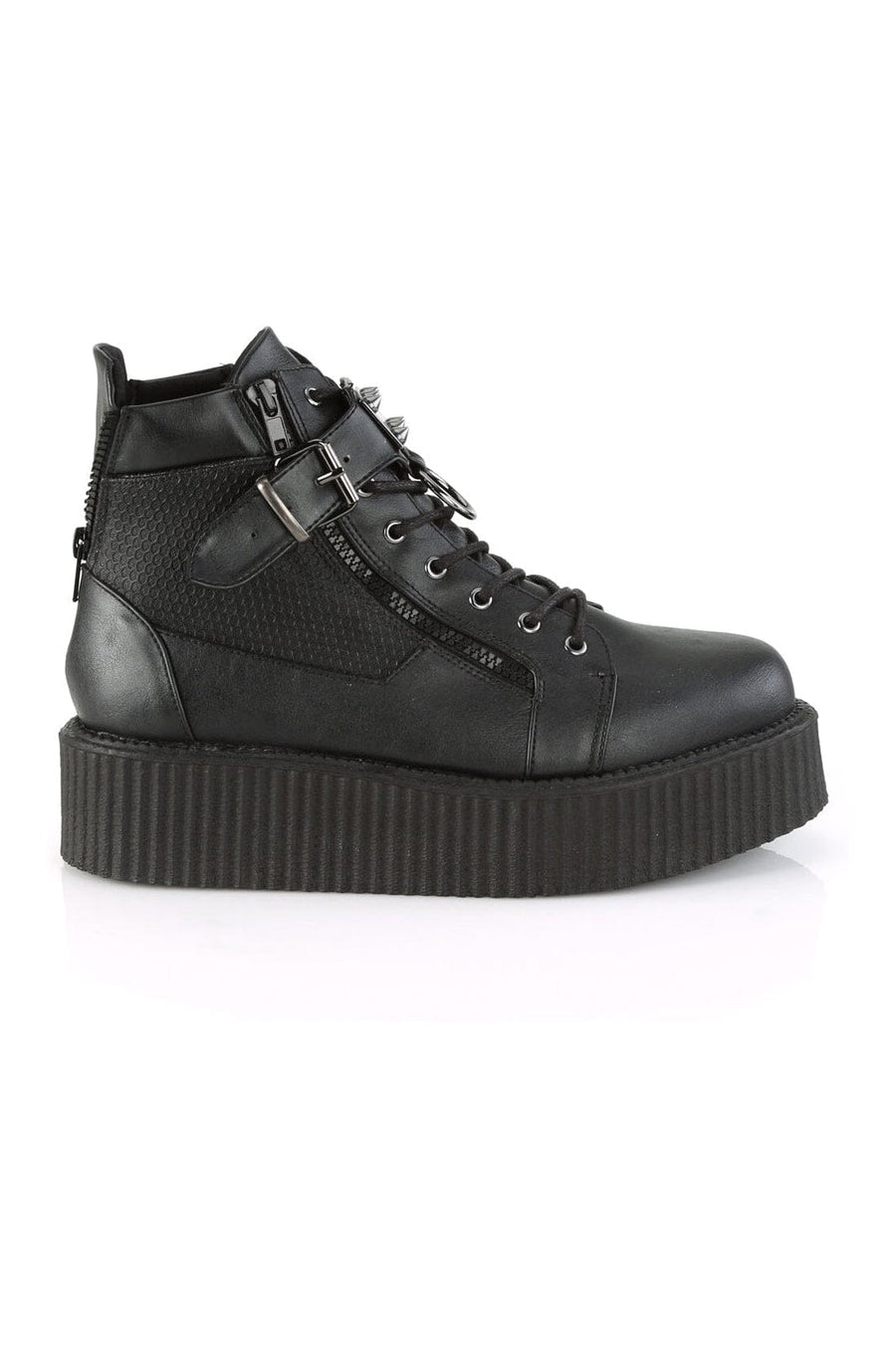 Demonia V-CREEPER-566 Black Vegan Leather Creeper in Black Vegan Leather