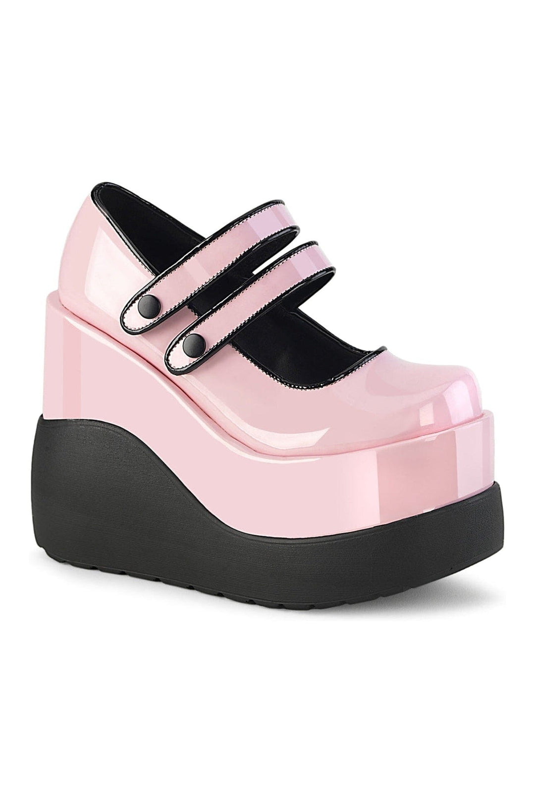 VOID-37 Pink Hologram Patent Mary Janes-Mary Janes-Demonia-Pink-10-Hologram Patent-SEXYSHOES.COM