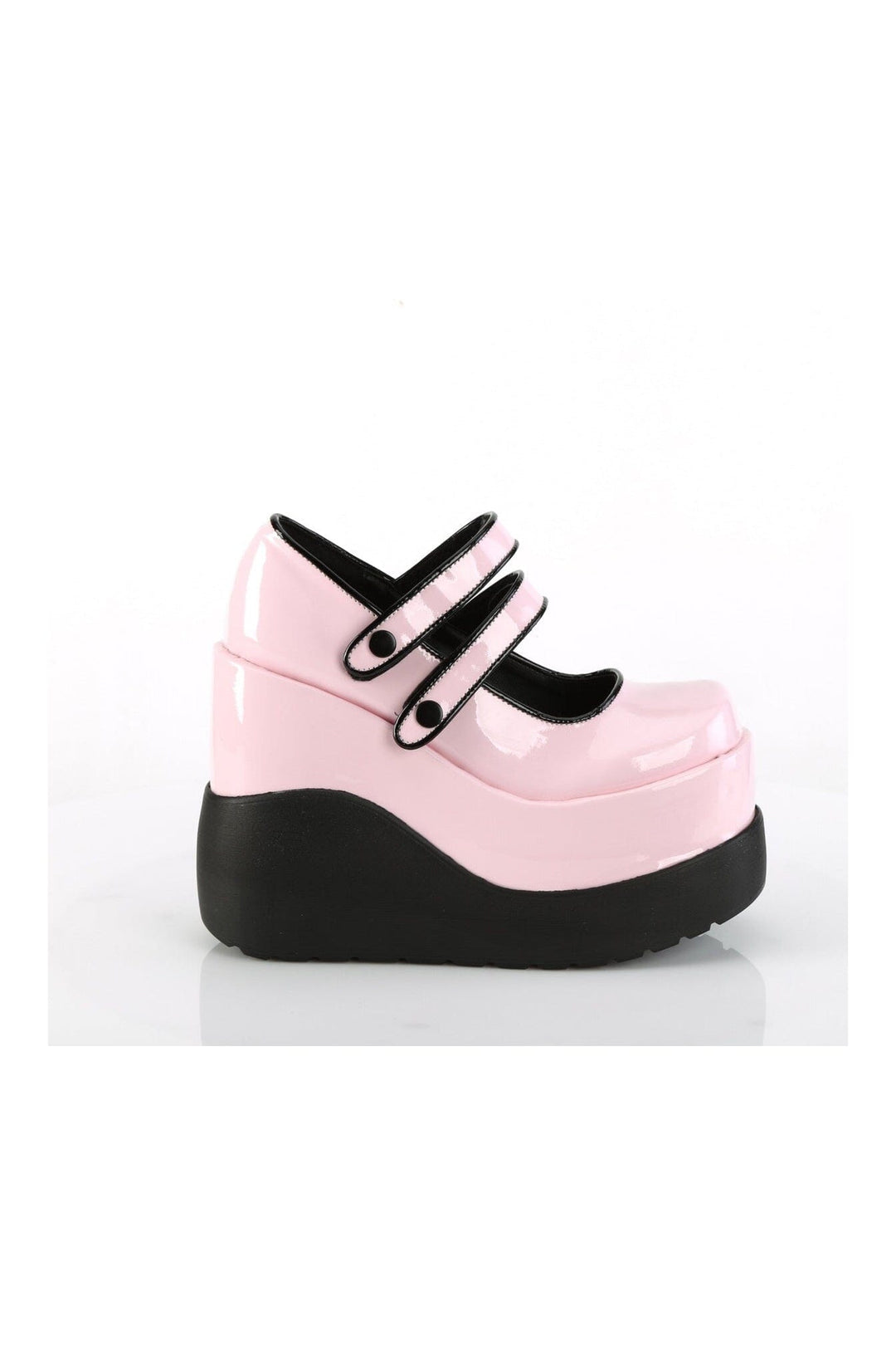 Demonia VOID-37 Pink Hologram Patent Mary Janes in Pink Hologram Patent