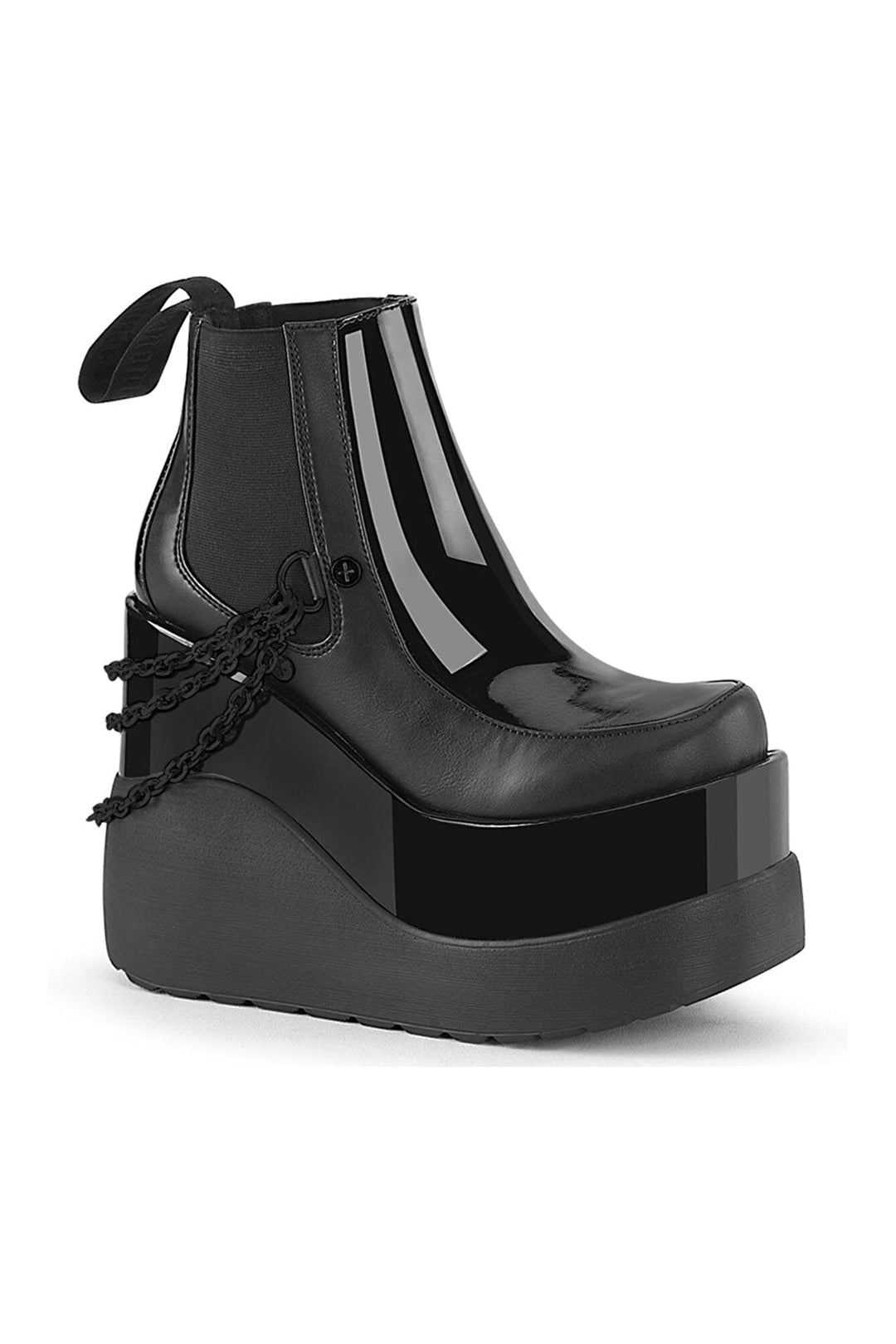 VOID-50 Black Patent Ankle Boot-Ankle Boots-Demonia-Black-10-Patent-SEXYSHOES.COM