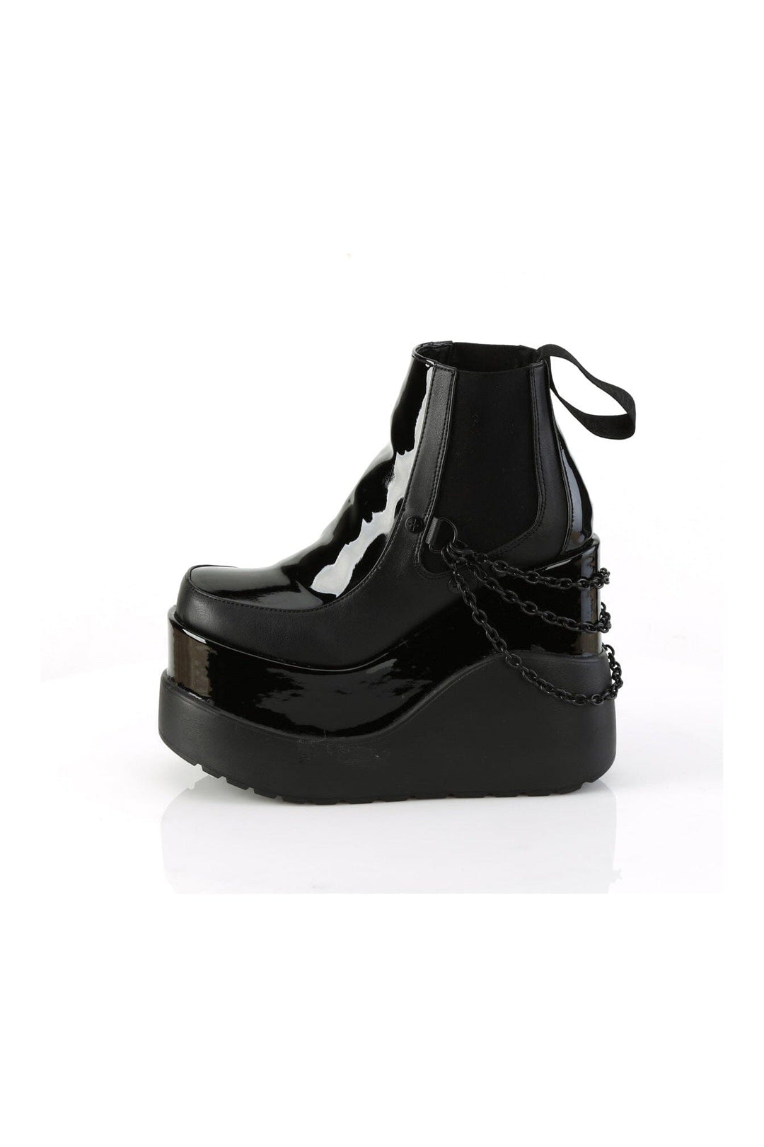 VOID-50 Black Patent Ankle Boot-Ankle Boots-Demonia-SEXYSHOES.COM