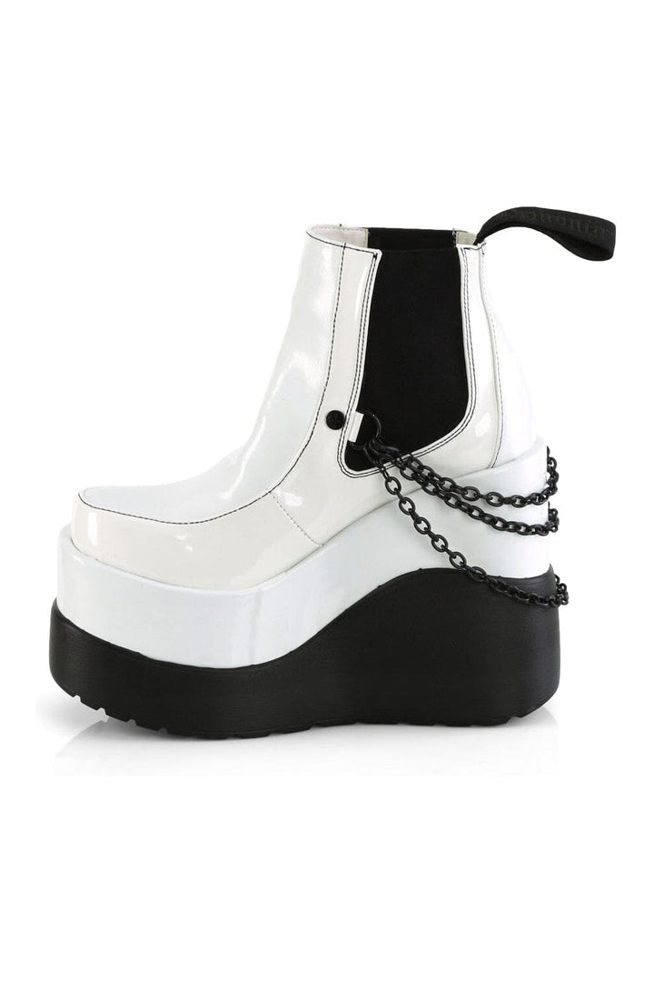 VOID-50 White Hologram Patent Ankle Boot-Ankle Boots-Demonia-SEXYSHOES.COM