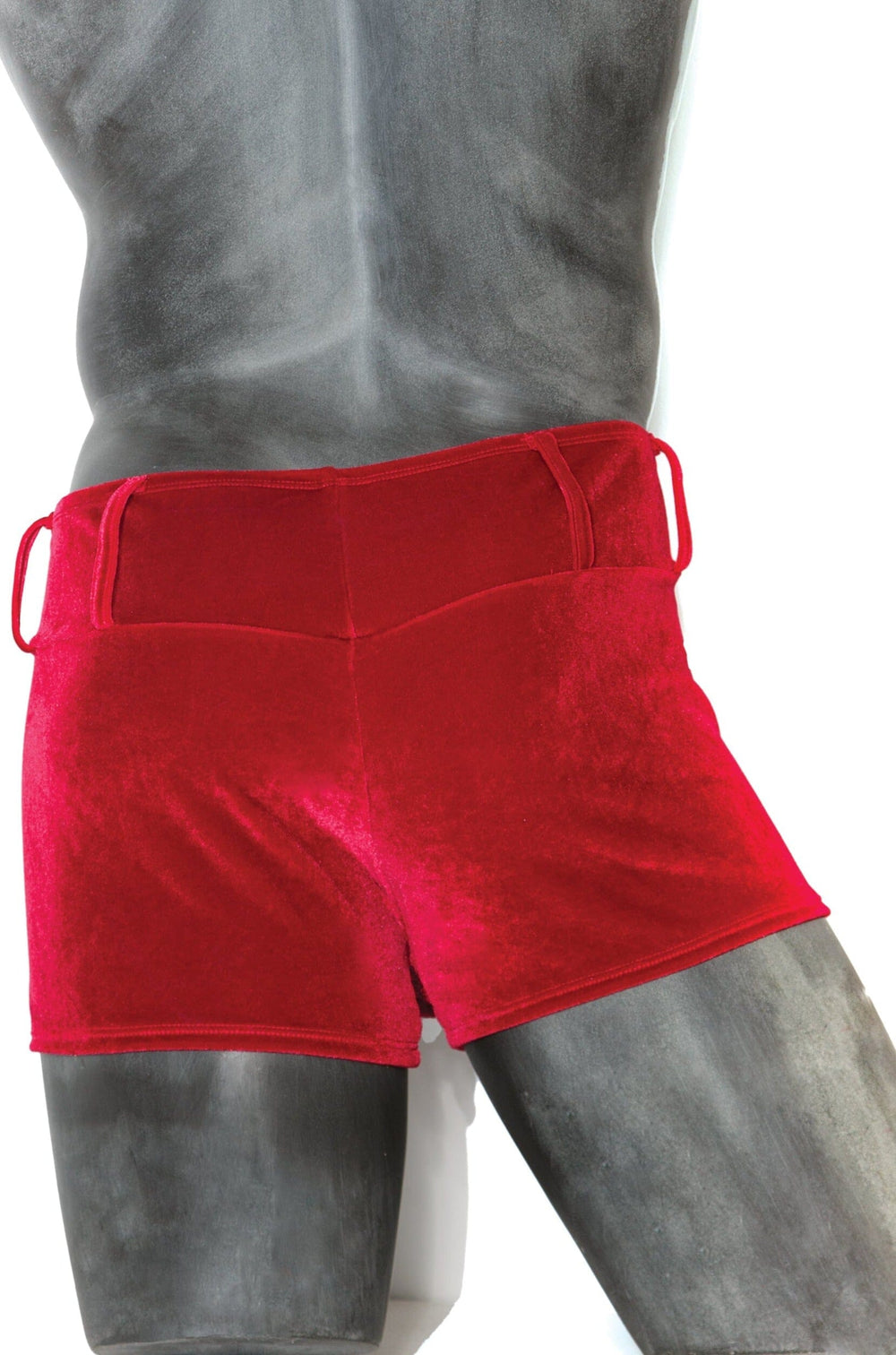 Velvet Belted Boxer Brief | Plus Size-Booty Shorts-Coquette-Red-Q-SEXYSHOES.COM