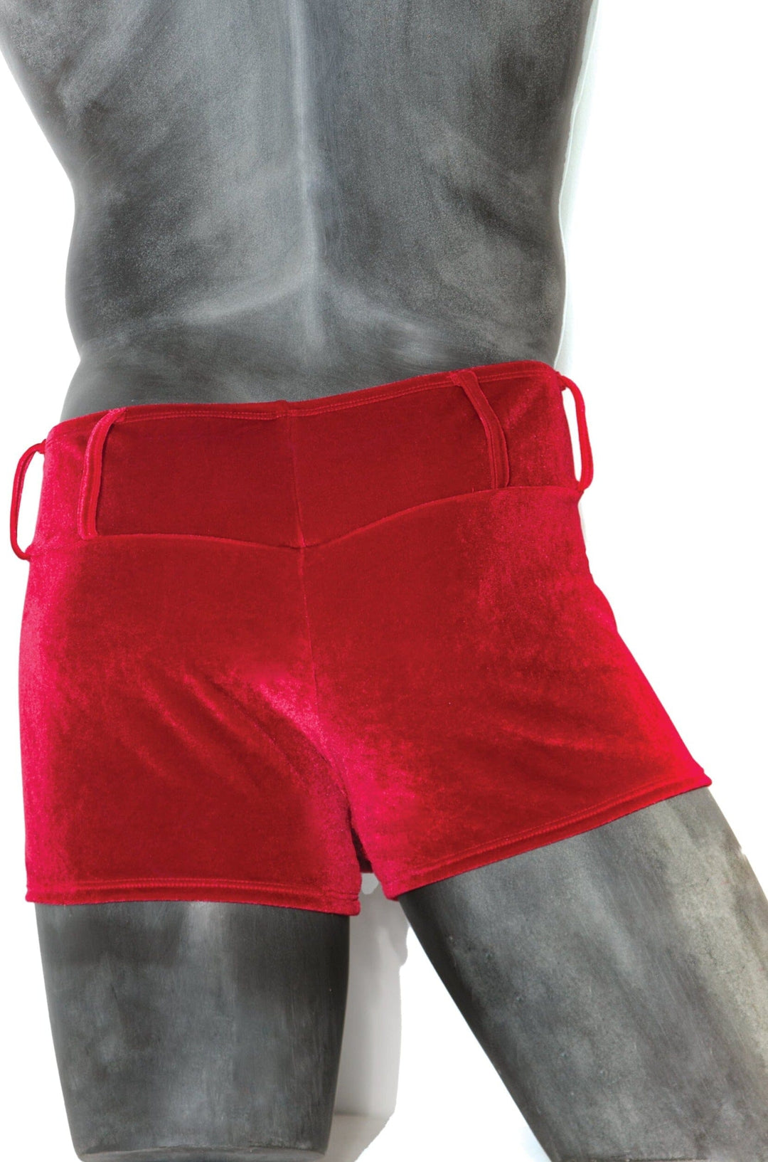 Velvet Belted Boxer Brief | Plus Size-Booty Shorts-Coquette-Red-Q-SEXYSHOES.COM