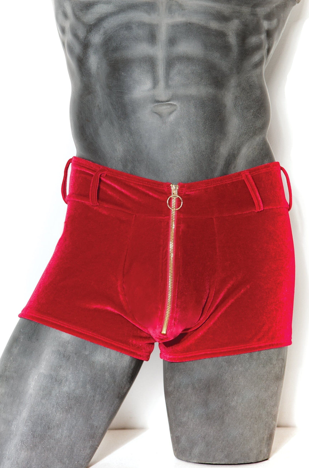 Velvet Belted Boxer Brief | Plus Size-Booty Shorts-Coquette-Red-Q-SEXYSHOES.COM