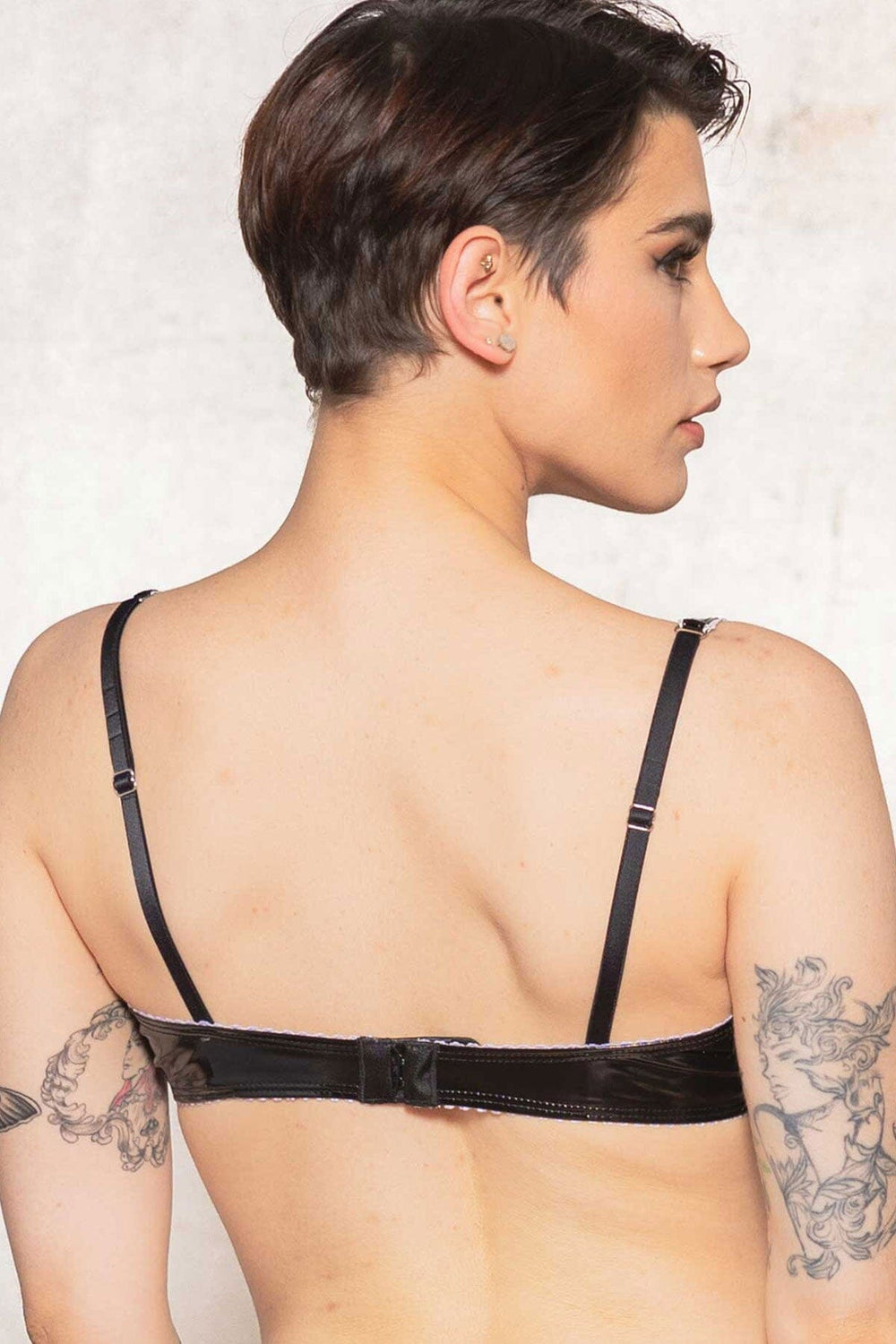 Patrice Catanzaro FLOCON Vinyl Open Cup Bra in Black 