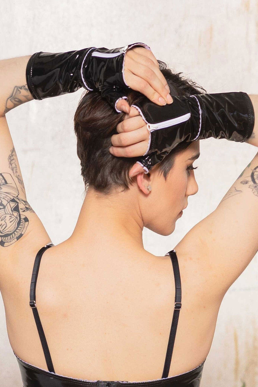 Patrice Catanzaro Vinyl Snowflake Mittens in Black 