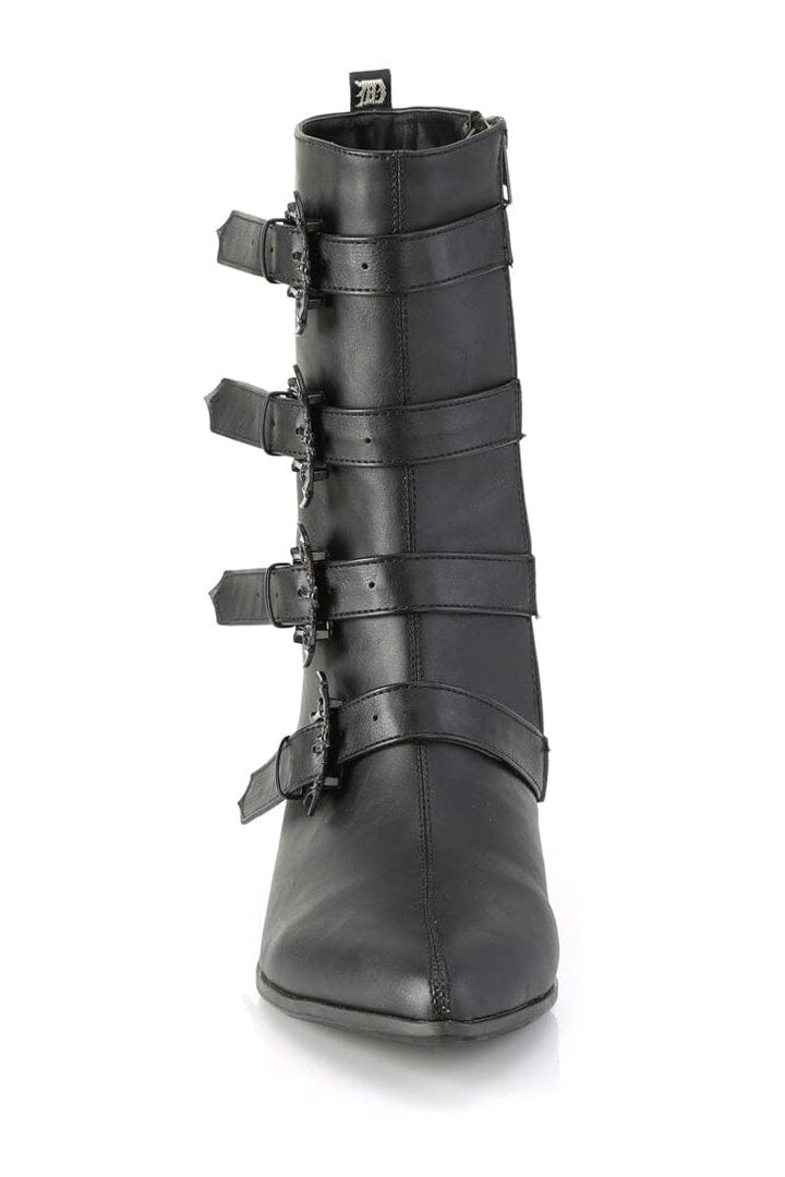WARLOCK-110-B Black Vegan Leather Knee Boot-Knee Boots-Demonia-SEXYSHOES.COM