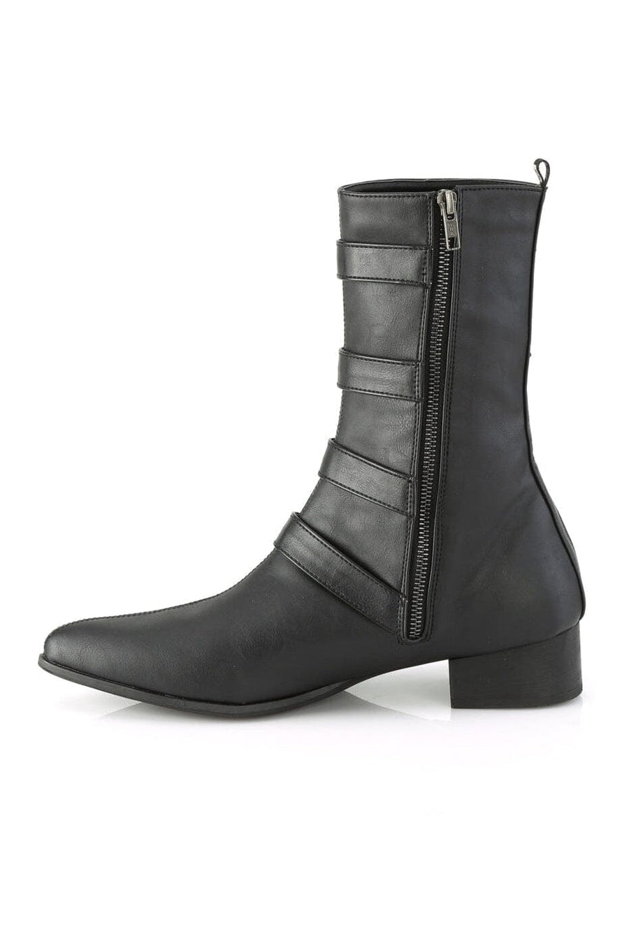 Demonia WARLOCK-110-B Black Vegan Leather Knee Boot in Black Vegan Leather