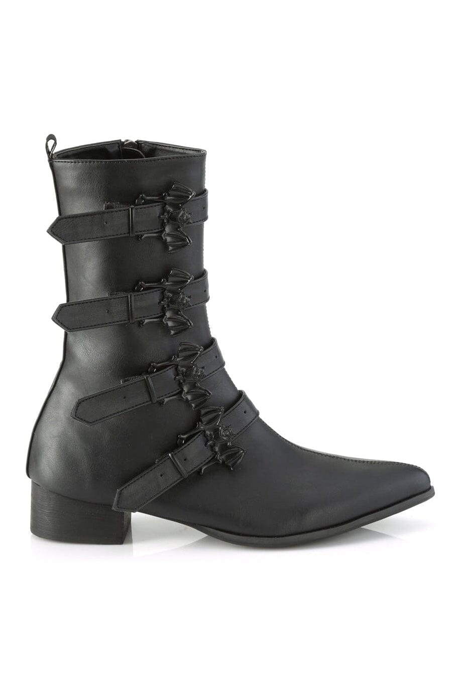 WARLOCK-110-B Black Vegan Leather Knee Boot-Knee Boots-Demonia-SEXYSHOES.COM