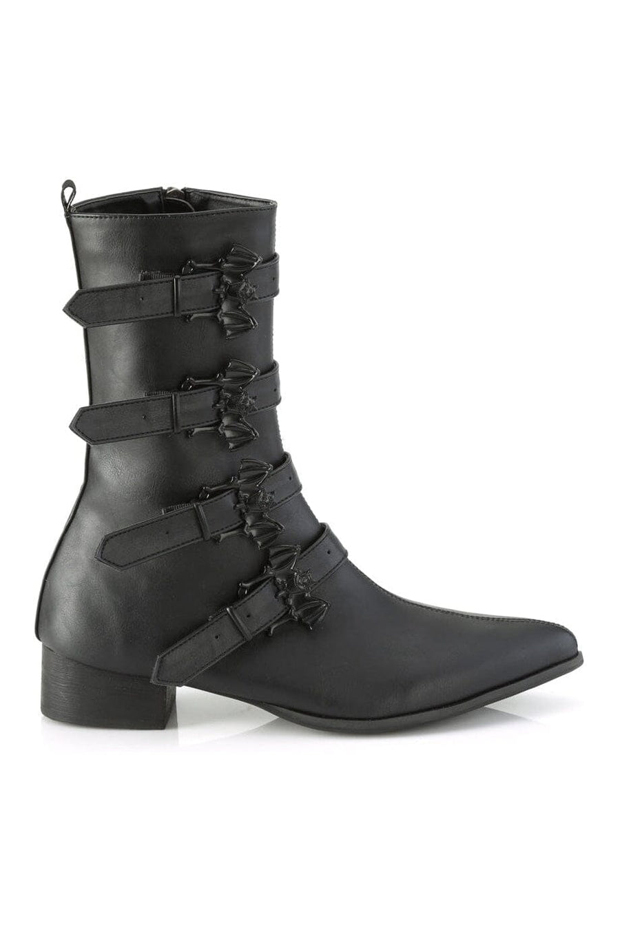 Demonia WARLOCK-110-B Black Vegan Leather Knee Boot in Black Vegan Leather