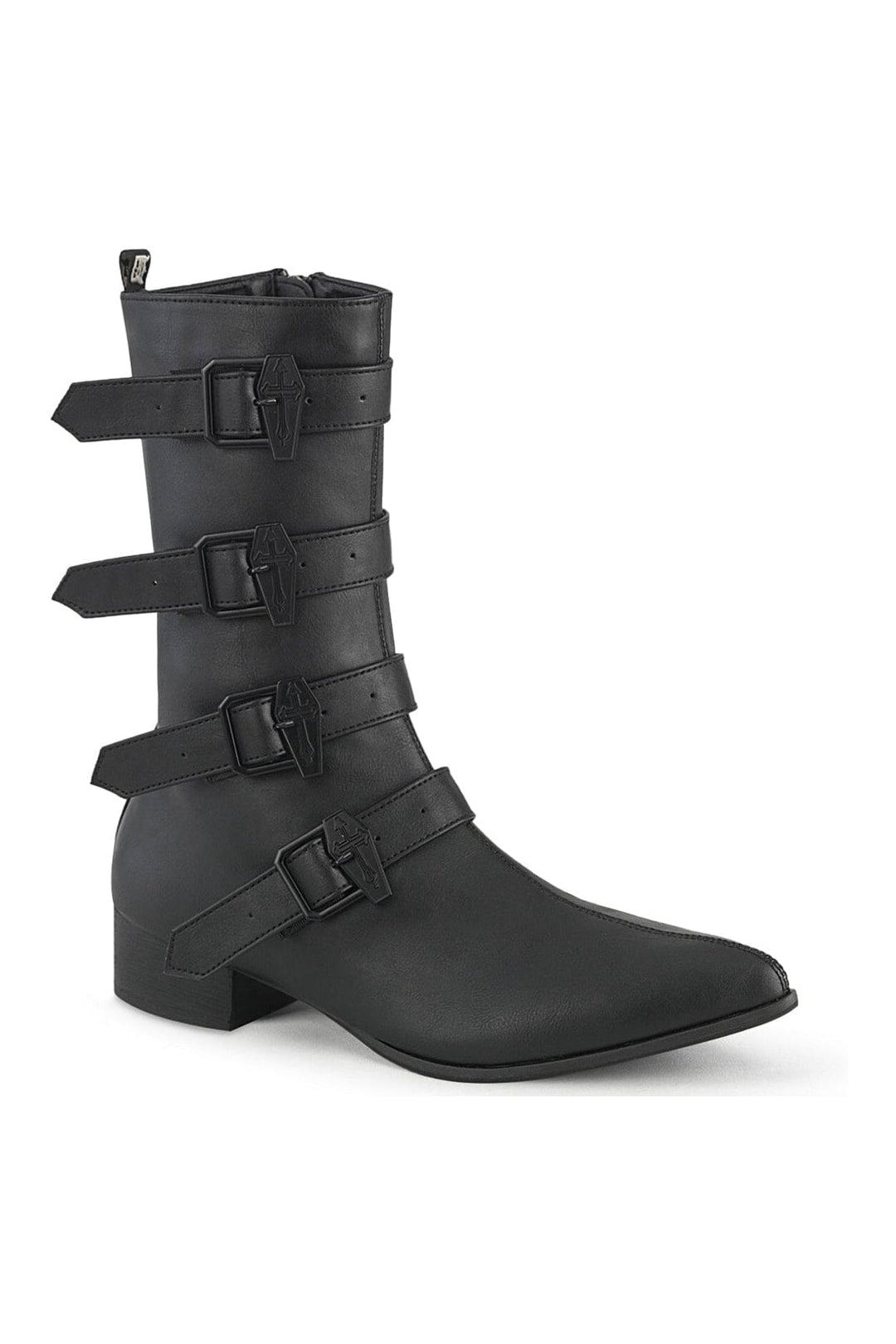WARLOCK-110-C Black Vegan Leather Knee Boot-Knee Boots-Demonia-Black-10-Vegan Leather-SEXYSHOES.COM