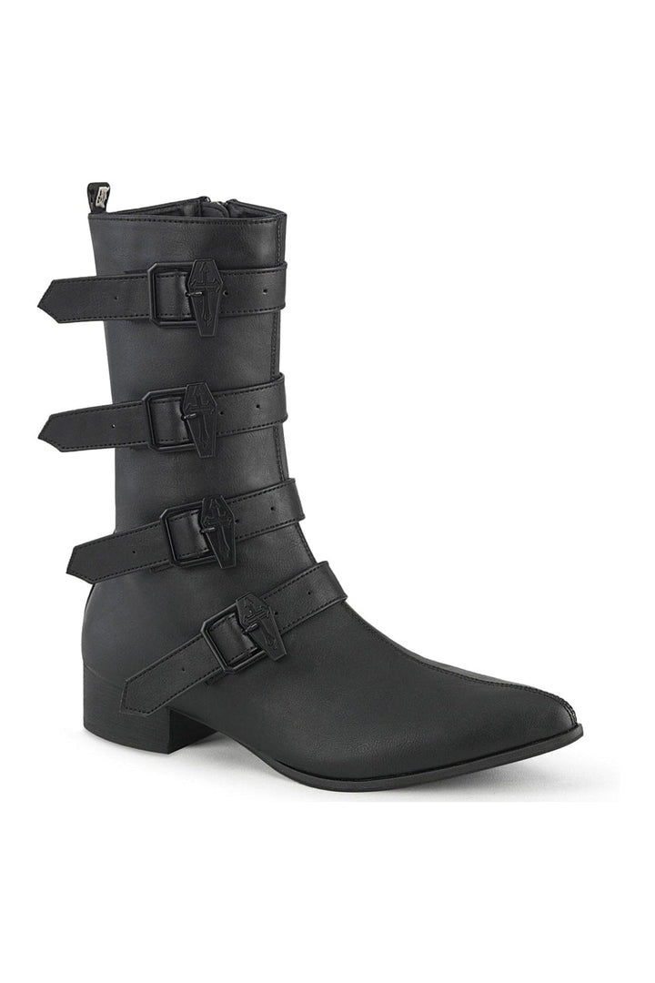 WARLOCK-110-C Black Vegan Leather Knee Boot-Knee Boots-Demonia-Black-10-Vegan Leather-SEXYSHOES.COM
