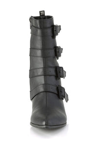 Demonia WARLOCK-110-C Black Vegan Leather Knee Boot in Black Vegan Leather