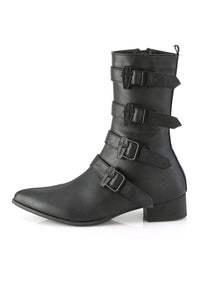 Demonia WARLOCK-110-C Black Vegan Leather Knee Boot in Black Vegan Leather
