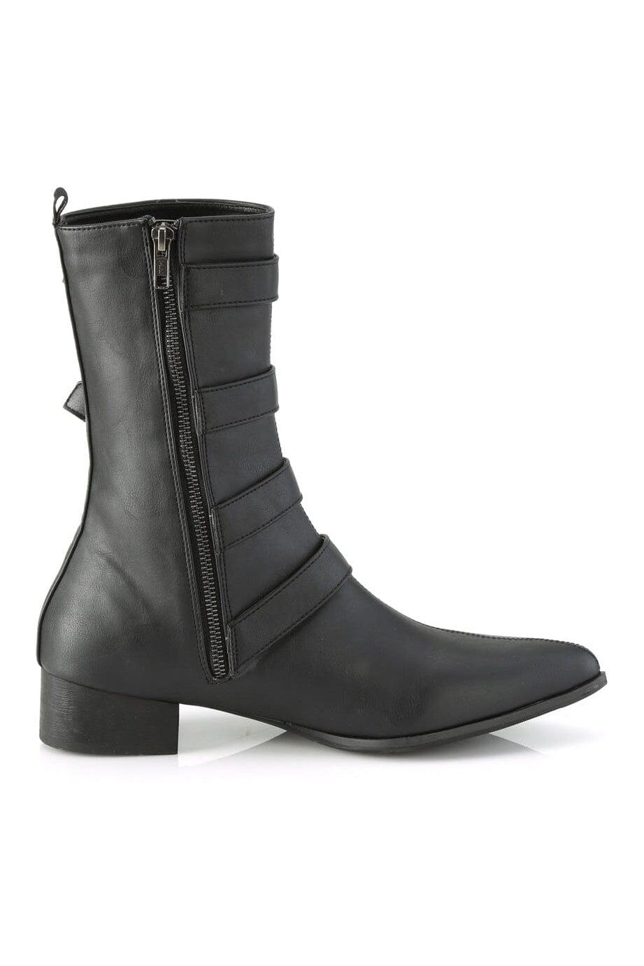 WARLOCK-110-C Black Vegan Leather Knee Boot-Knee Boots-Demonia-SEXYSHOES.COM